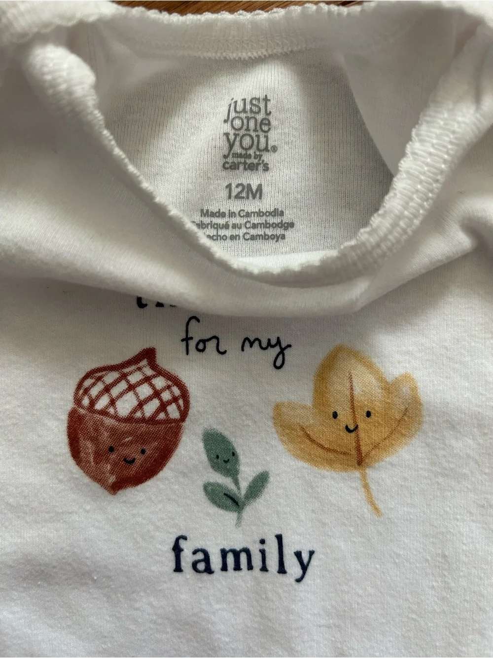 Just One You by Carter’s “Thankful for my family' Onesie and Ruffle Leggings Set - Picture 4 of 5